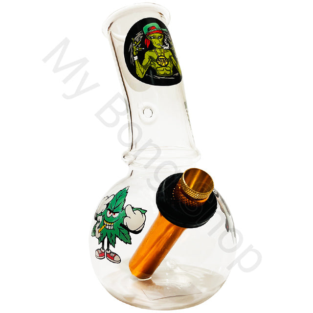 Baby Glass Bong (15cm)-Crazy Leaf