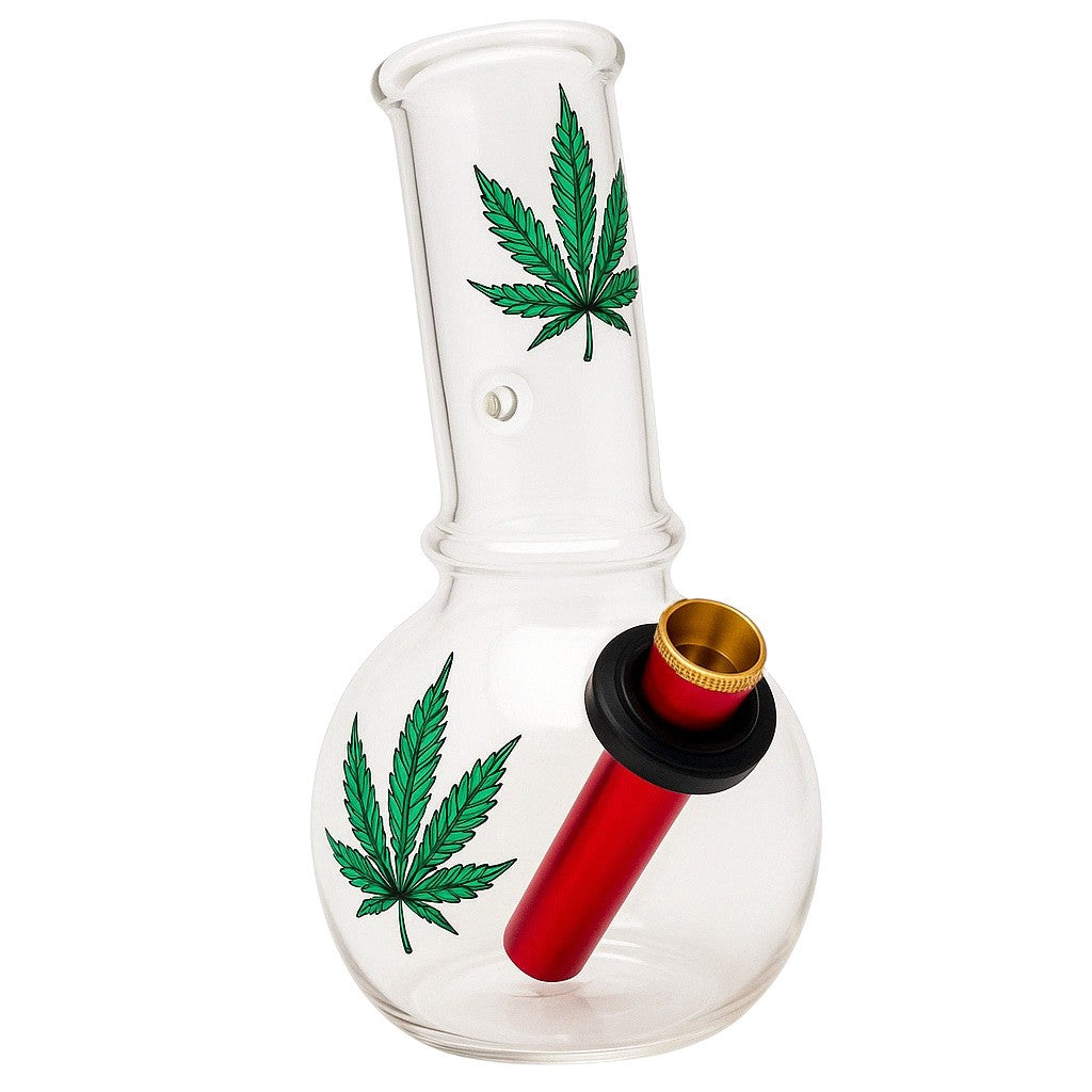 Baby Glass Bong Green Leaf