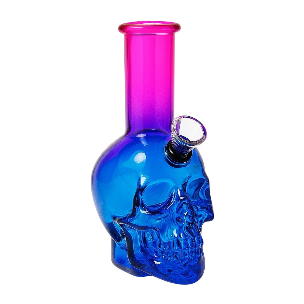 Small Colourful Skull Glass Bong
