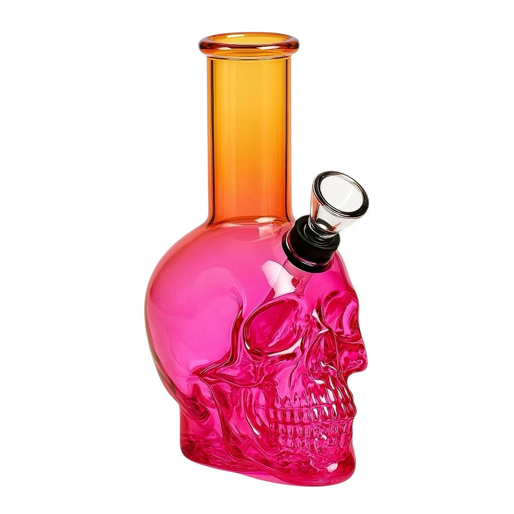 Small Colourful Skull Glass Bong