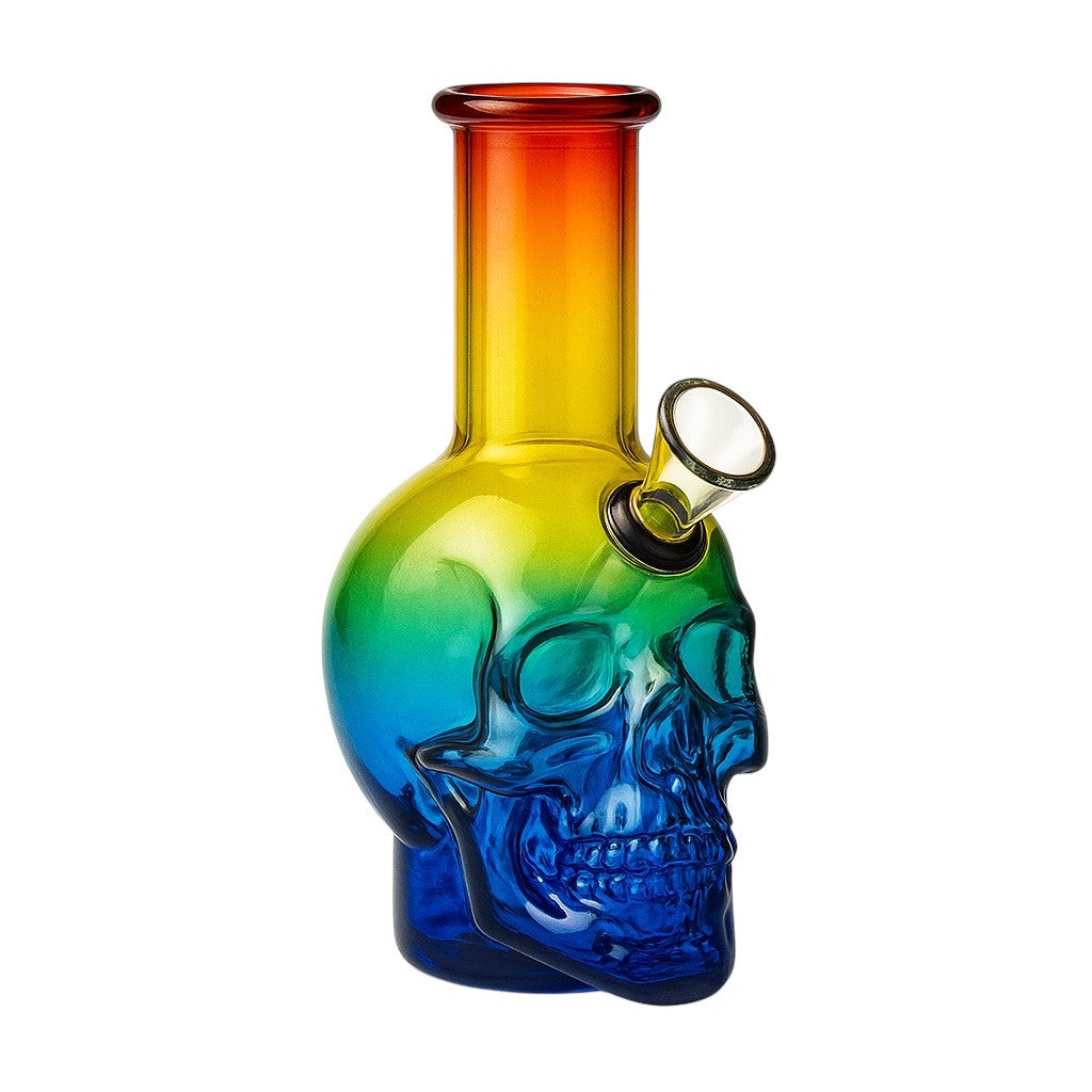 Small Colourful Skull Glass Bong