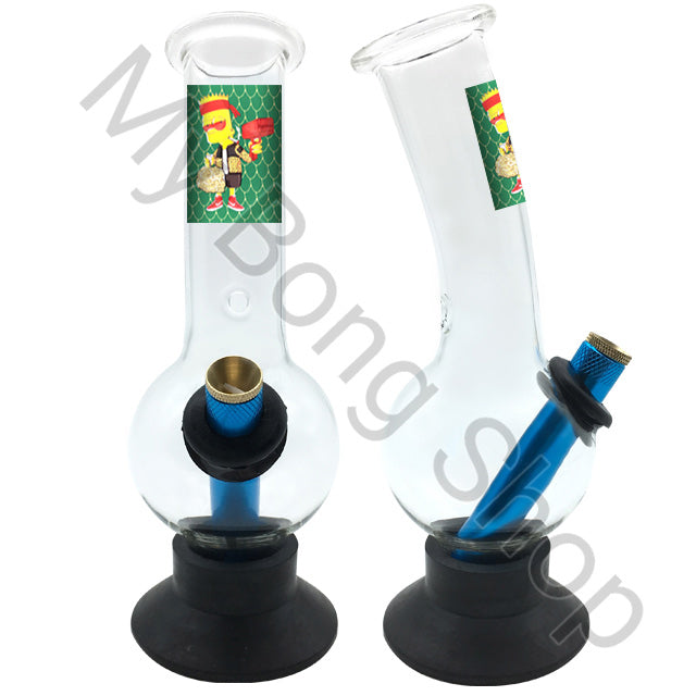Small Glass Bong with Rubber Base (20cm)-Bart