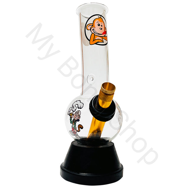Small Glass Bong with Rubber Base (20cm)-Smoking Monkey