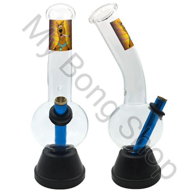 Medium Glass Bong with Rubber Base (25cm)-Scooby