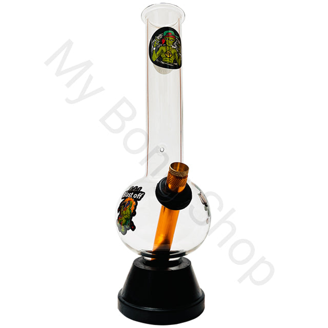Medium Glass Bong with Rubber Base (25cm)-Smoking Alien