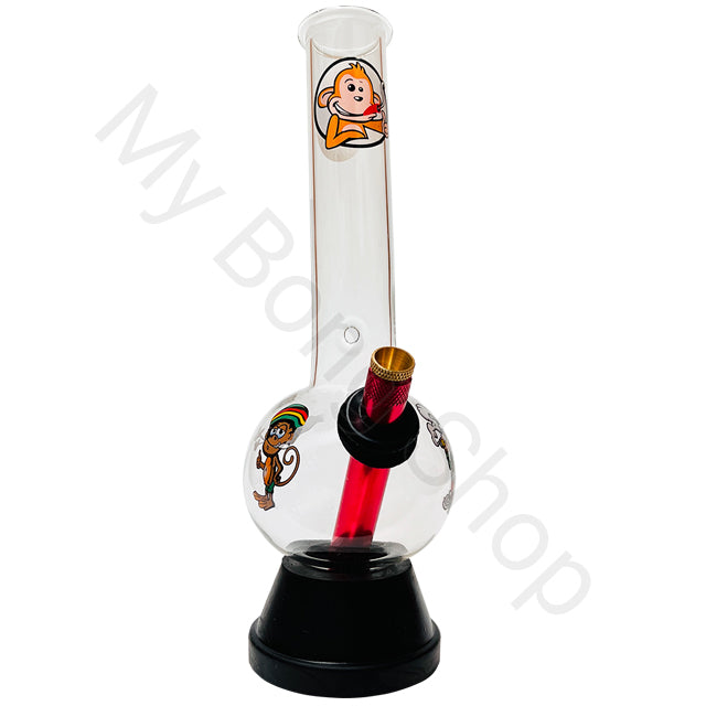 Medium Glass Bong with Rubber Base (25cm)-Smoking Monkey