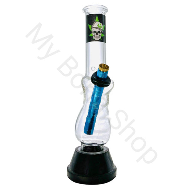 Medium Gripper Glass Bong (25cm)-Crazy Skull
