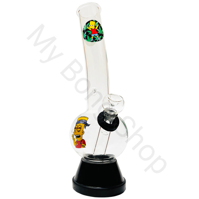 Medium Glass Bong with Glass Stem/Cone (25cm)-Bart