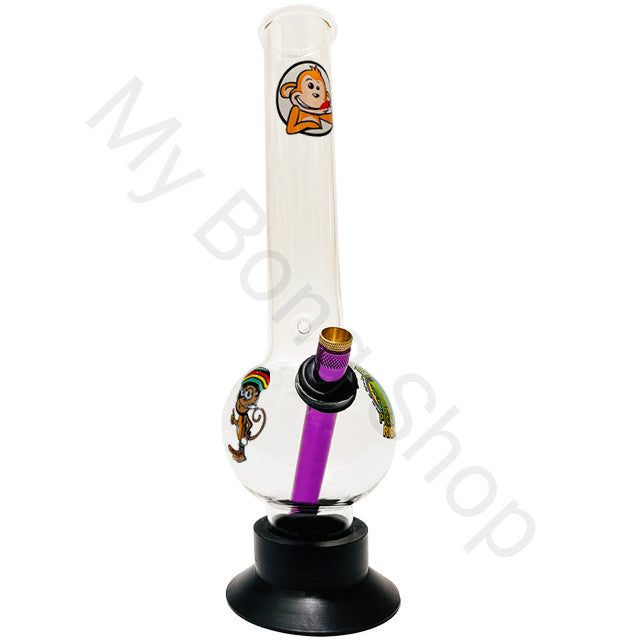 Large Glass Bong with Rubber Base (30cm)-Smoking Monkey