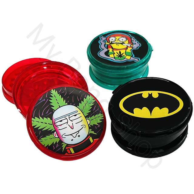 Plastic Grinder with Designs (3 piece)