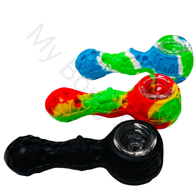 Silicone Smoking Pipe with Glass Cone Piece Design 2