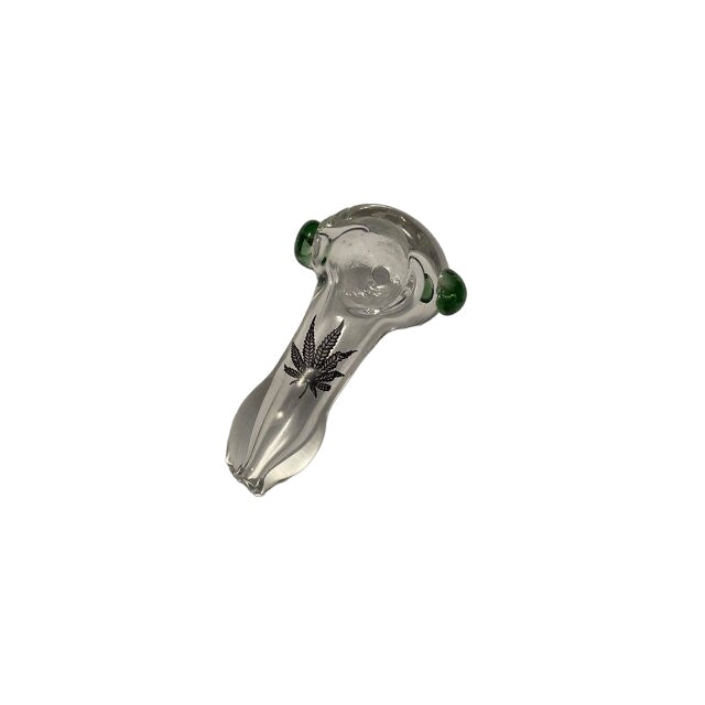 Portable Glass Dry Pipe with Leaf Design