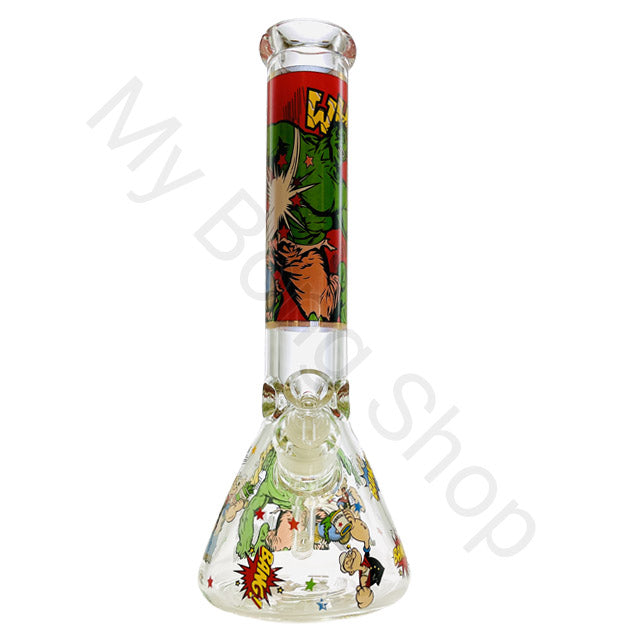 Popeye and The Hulk Beaker Glass Bong (36cm)