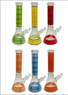 Designer Beaker Glass Bong (36cm)-Red