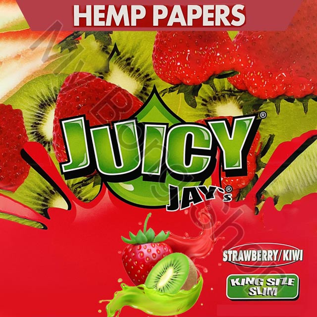 Juicy Jays King Size Slim Flavoured Rolling Papers Strawberry Kiwi