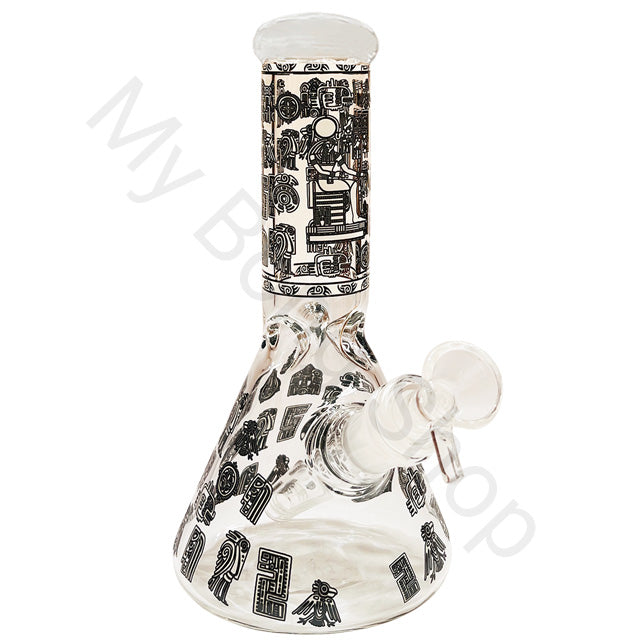 Glow in the Dark Small Beaker Glass Bong Egyptian Symbols
