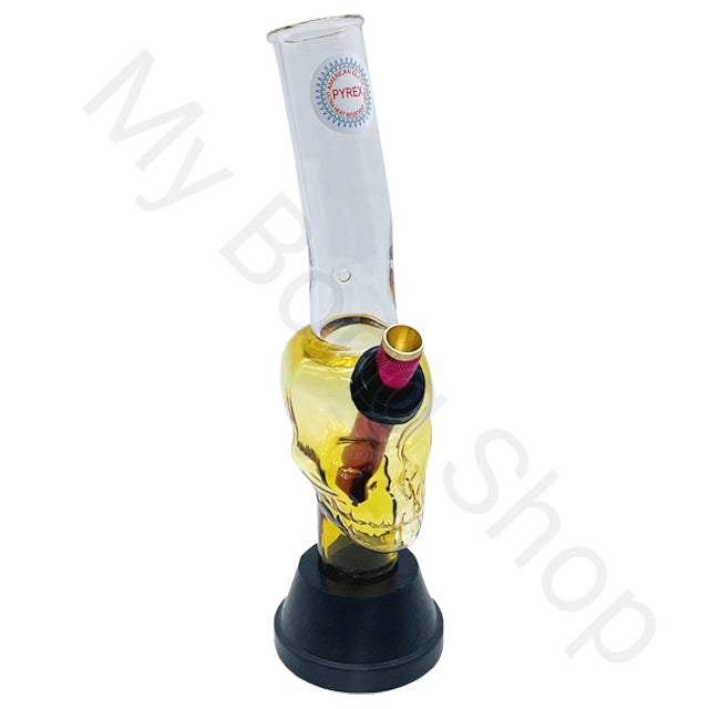 Skull Medium Glass Bong (26cm)-Pink