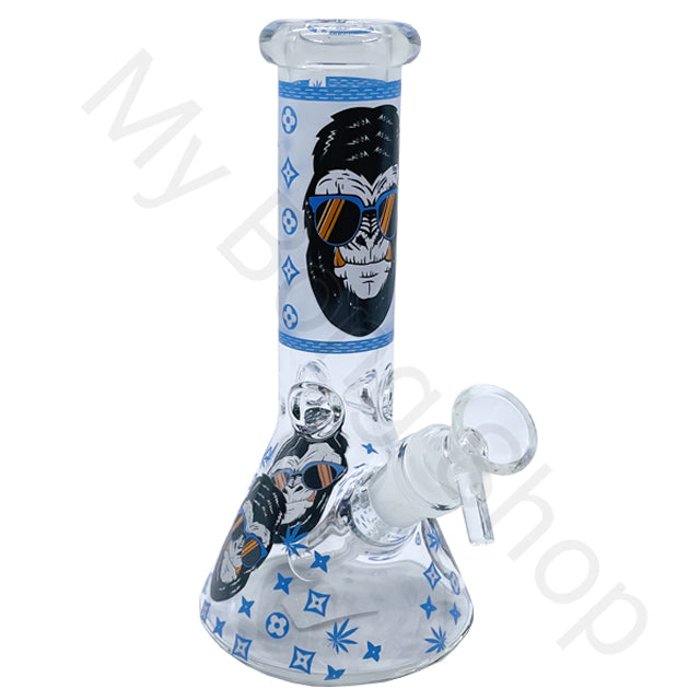 Crazy Gorilla Beaker Glass Bong (20cm)-Blue