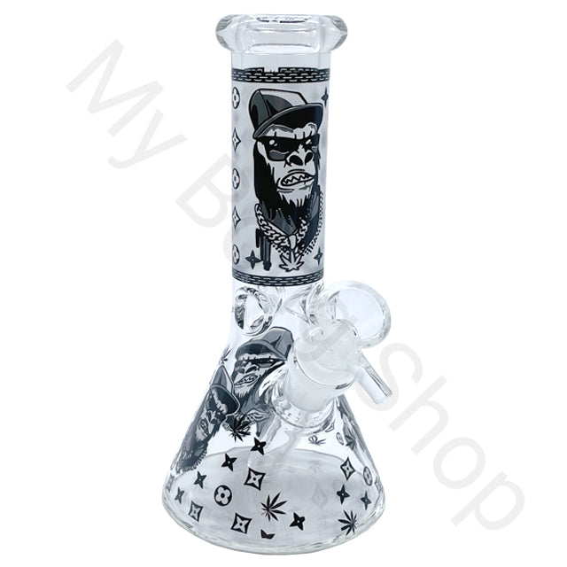 Crazy Gorilla Beaker Glass Bong (20cm)-Black