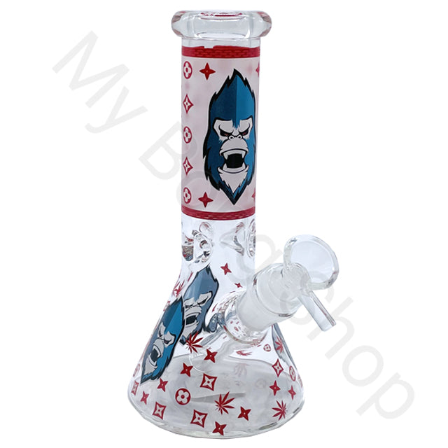 Crazy Gorilla Beaker Glass Bong (20cm)-Red