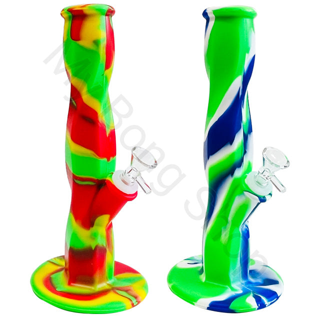 Twisted Straight Shooter Silicone Multi Colour Bong