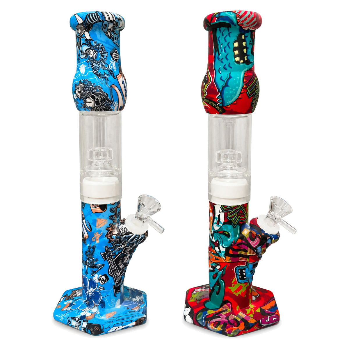 Straight Shooter Silicone Bong with Glass Percolator (31cm)