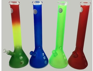 Extra Large Beaker Glass Bong with Ice Catcher-Rainbow