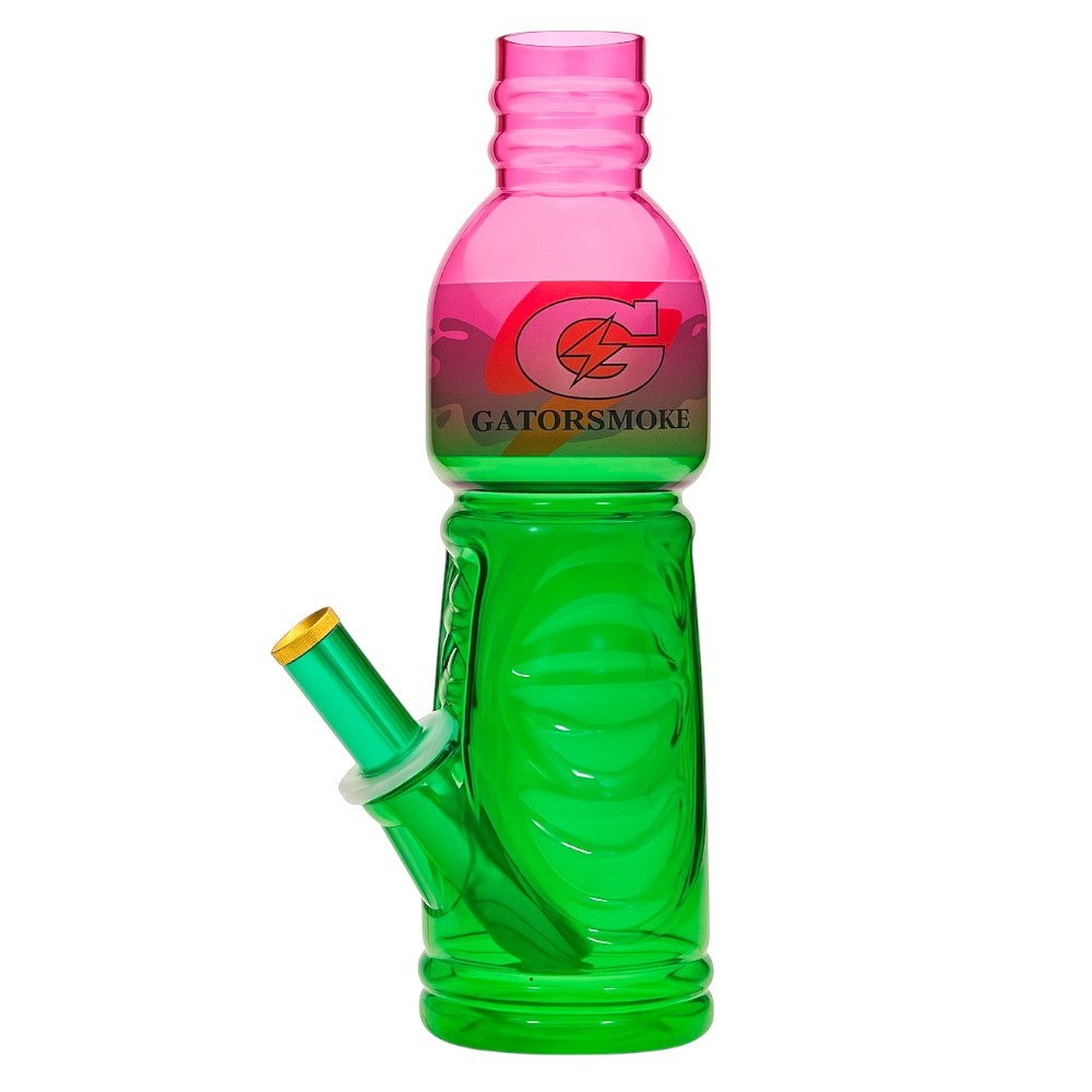 Gator Smoke Glass Bong Pink and Green (24cm)