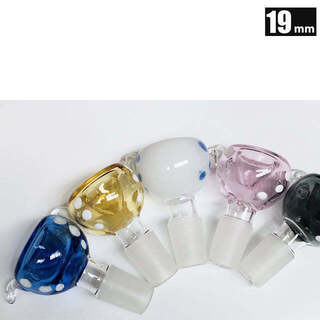 Dotted Glass Cone Piece 19mm-Blue