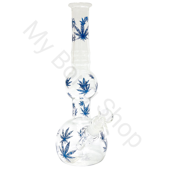 Blue Leaf Bubble All Glass Bong