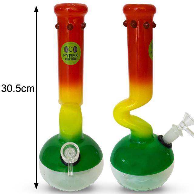 Bent Rasta Large Glass Bong