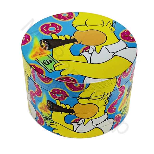 Metal Grinder with Groovy Designs (4 piece)-Dollar Bill Homer
