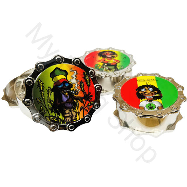 Metal Grinder with Rasta Man Design