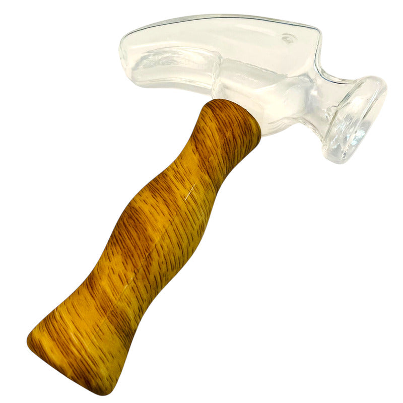 Hammer Shape Glass and Silicone Smoking Pipe