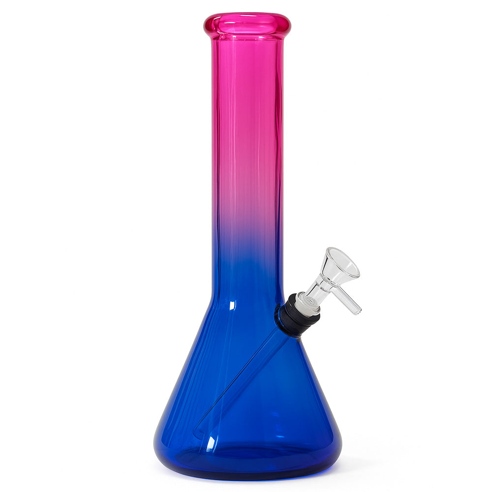 Large Pink Blue Beaker Glass Bong
