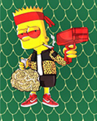 Small Gripper Glass Bong (22cm)-Bart