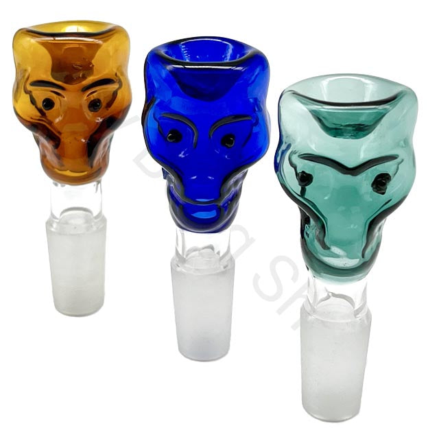 Skull Shape Glass Cone Piece 14mm-Green