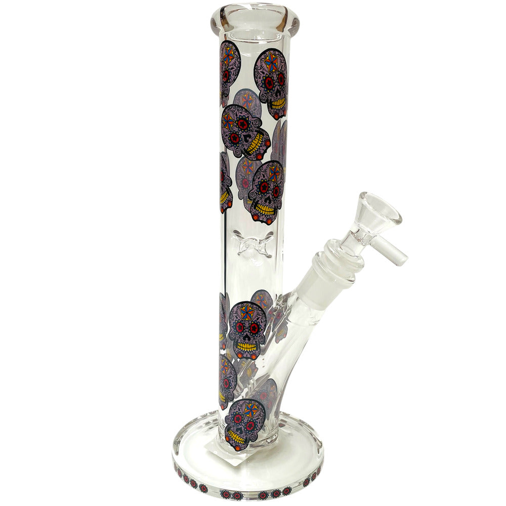 Purple Skull Straight Shooter Glass Bong