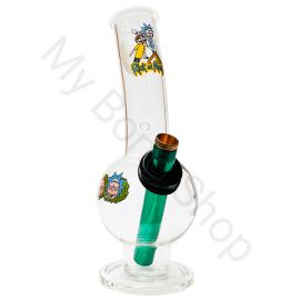 Small Glass Bong with Glass Base Rick and Morty (20cm)