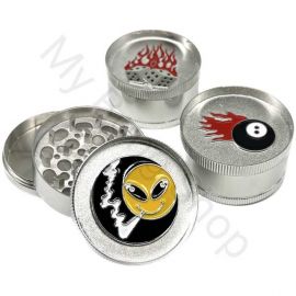 Metal Grinder with Printed Design (3 piece)