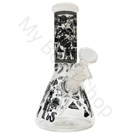 Glow in the Dark Small Beaker Glass Bong Egyptian Design