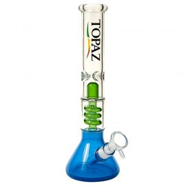 Topaz Beaker Glass Bong with Percolator and Filter (40cm)