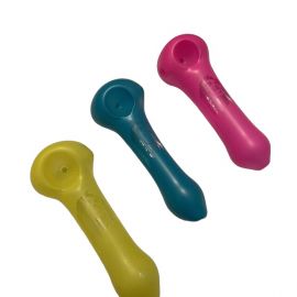 Large Colourful Glass Dry Smoking Pipe with Bob Marley Design