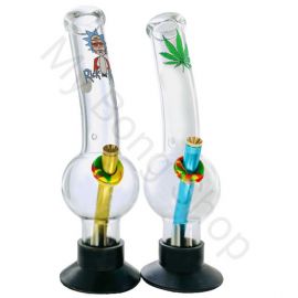 Large Colourful Glass Bong with Rubber Base (30cm)