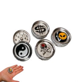 Mini Metal Grinder with Printed Design (2 Piece)