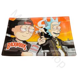 Small Glass Rolling Tray Rick and Morty