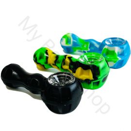 Silicone Smoking Pipe with Glass Cone Piece Design 1