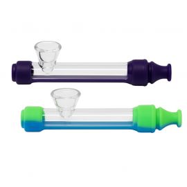Glass Dry Pipe with Silicone Grip
