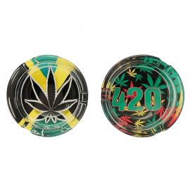 Colourful Leaf Glass Ashtray