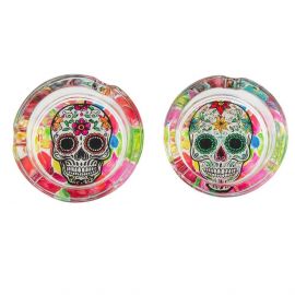 Colourful Skull Glass Ashtray